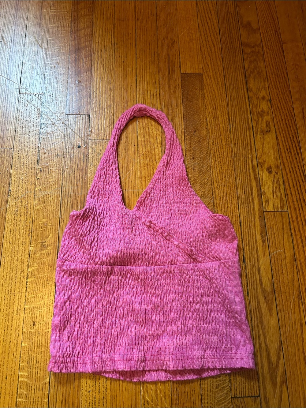 Pink Women's Textured Tote Bag